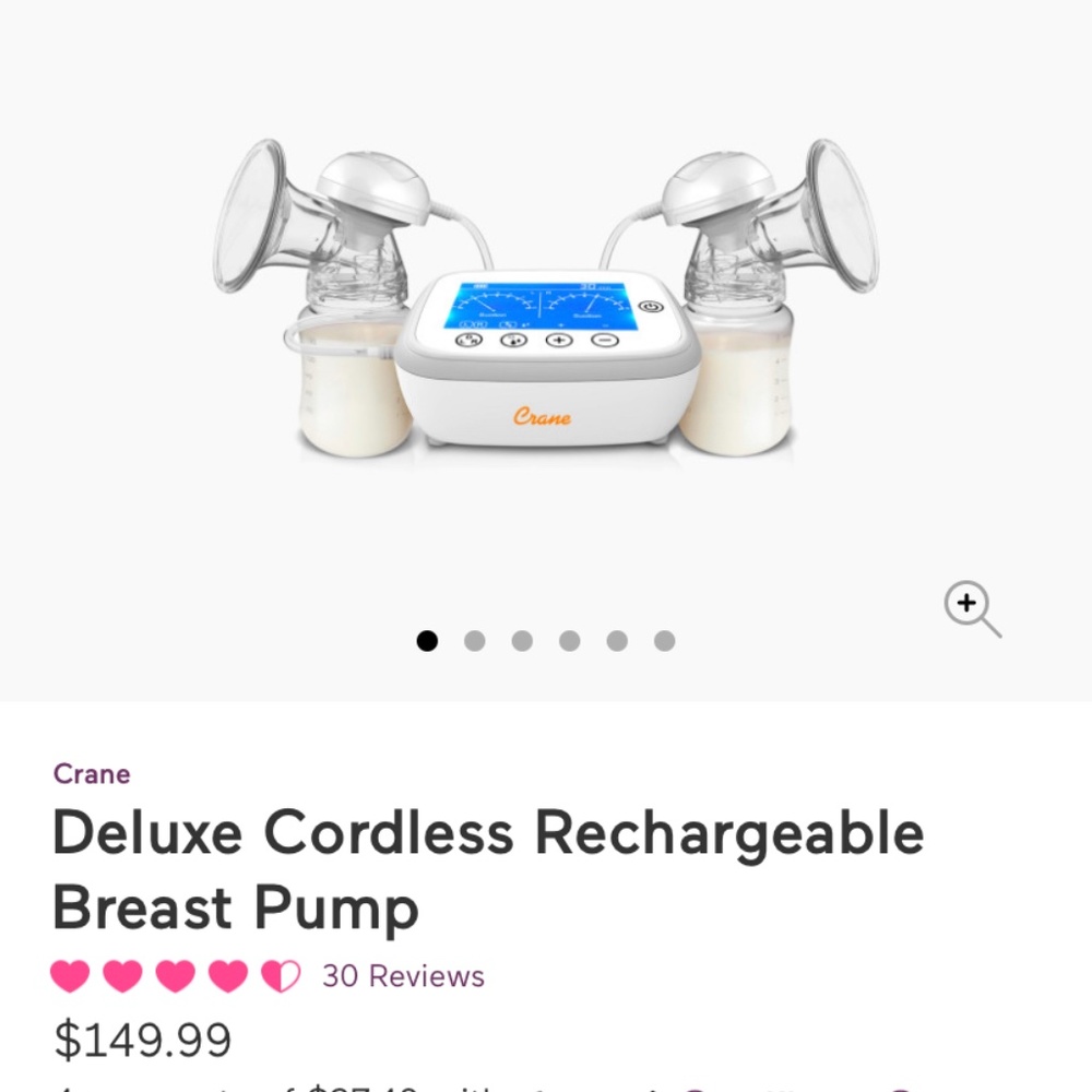 Crane Deluxe Cordless Rechargeable Breast Pump